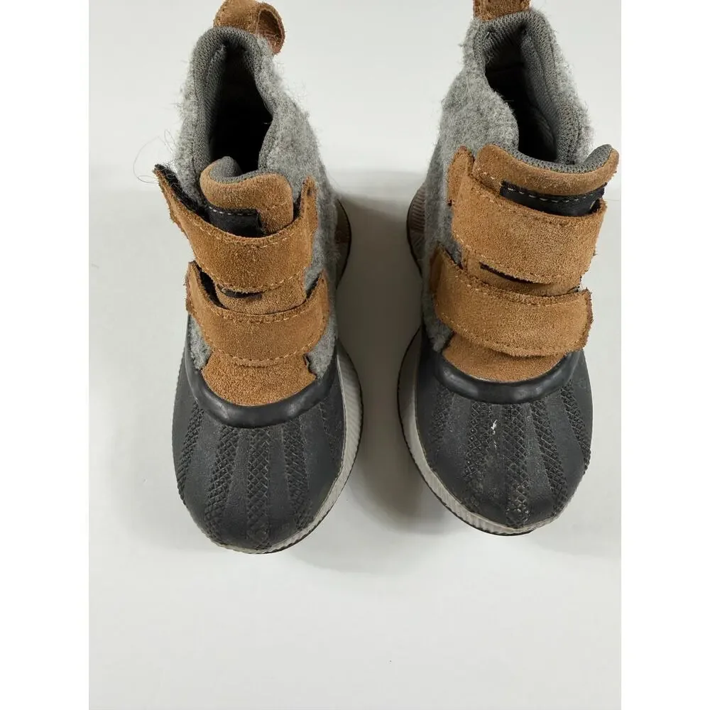 Sorel Out N About Classic Waterproof Winter Boots Gray Camel Toddler Size 10